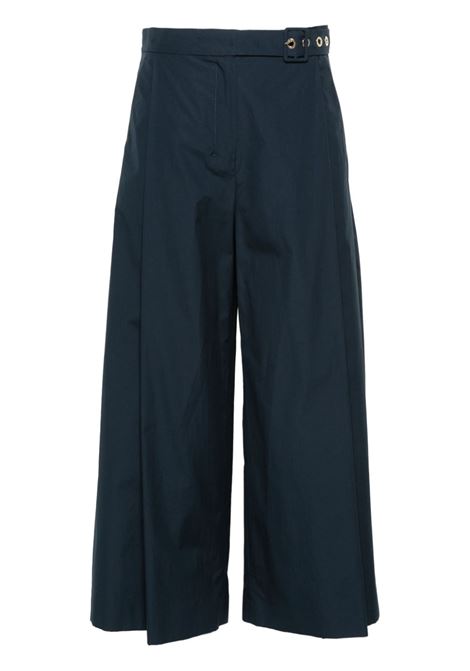 Blue wide-leg poplin trousers - women 'S MAXMARA | 2419131013600042